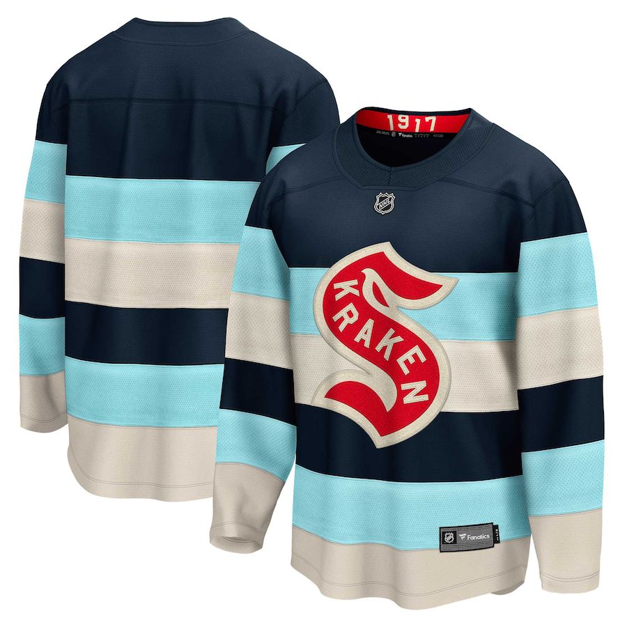 Men Seattle Kraken Fanatics Branded Deep Sea Blue 2024 NHL Winter Classic Breakaway Jersey->more nhl jerseys->NHL Jersey